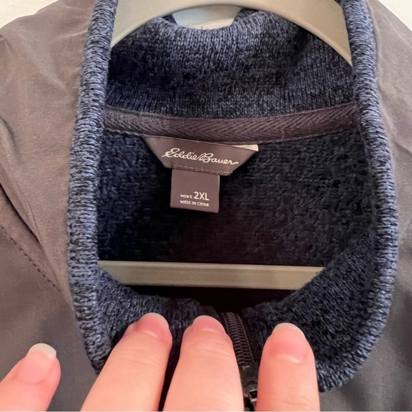 Men’s Eddie Bauer blue quarter zip pullover sweater size 2XL - Picture 3 of 5